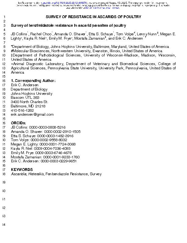 Collins et al. 2025 - Survey of benzimidazole resistance in ascarid parasites of poultry.jpeg